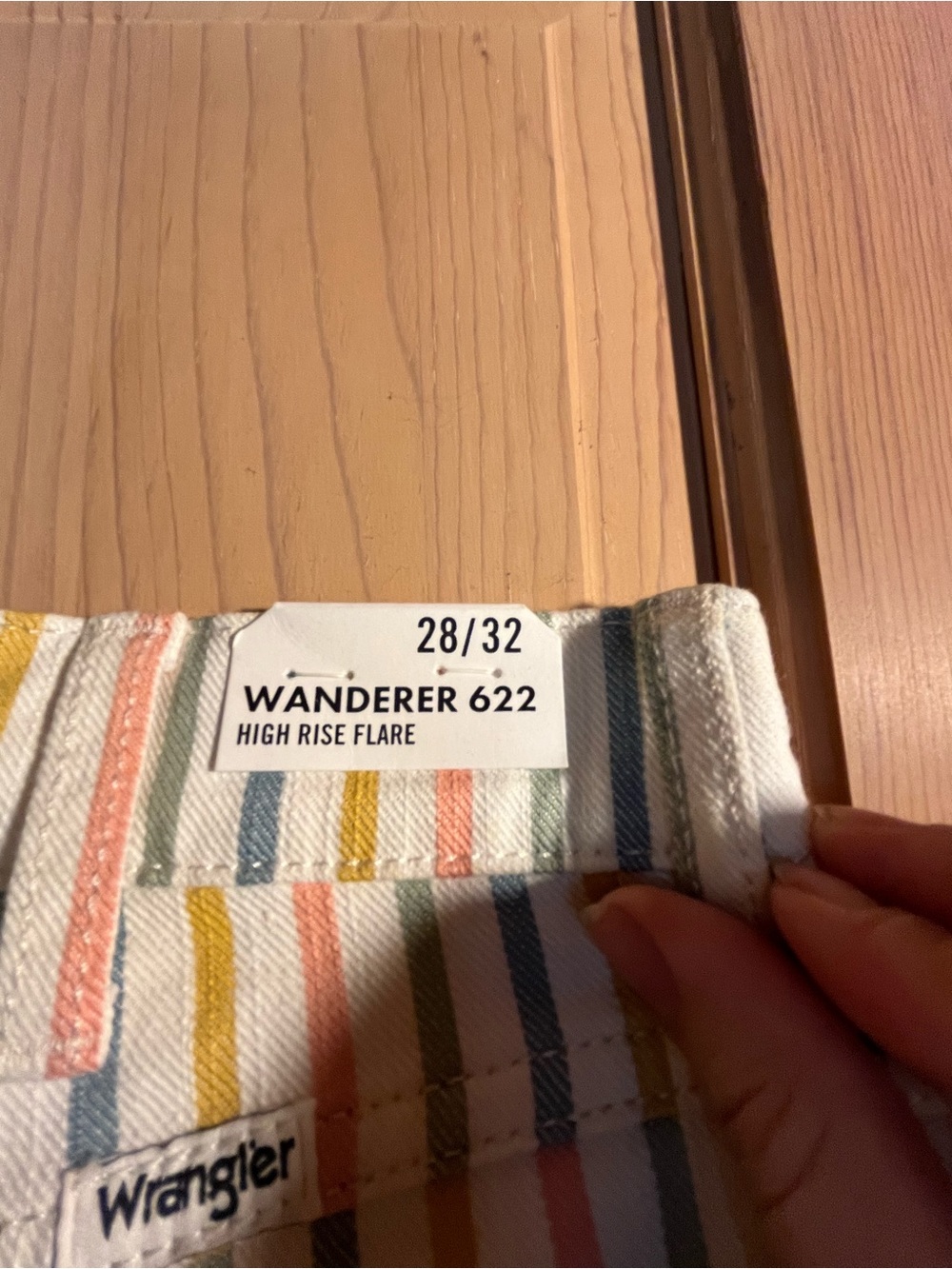 NWT Wrangler Pastel Rainbow Stripe Wide-Leg Pants - Picture 3 of 4